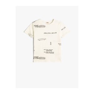 Koton T-Shirt Skateboard Printed Short Sleeve Cotton