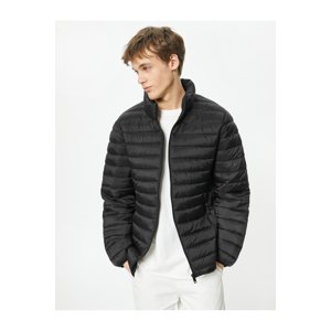 Koton Puffer Jacket Stand Collar Zipper Pocket Detailed