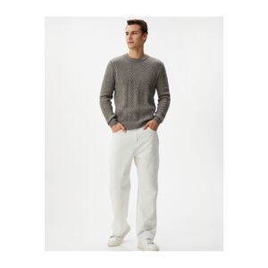 Koton Knitwear Sweater Crew Neck Knitted Textured Long Sleeve