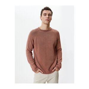 Koton Knitwear Sweater Washable Crew Neck Stitching Detailed Cotton