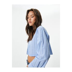 Koton Crop Poplin Shirt Long Sleeve Buttoned Classic Collar