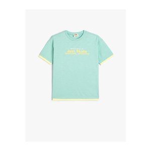 Koton T-Shirt Skateboarding Theme Motto Printed Short Sleeve Cotton