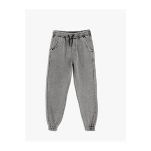 Koton Jogger Sweatpants Washed Elastic Waist Pocket Cotton