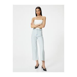 Koton Wide Leg Jeans High Waist Flexible Comfortable Fit Pocket Cotton Cotton - Sandra Jeans