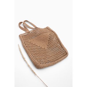 Marjin Women's Handmade Knitted Shoulder Bag Mirce Natural Straw