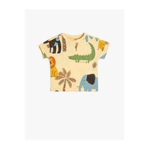 Koton T-Shirt Animals Printed Short Sleeve Crew Neck Cotton