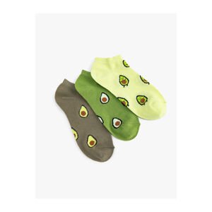 Koton Set of 3 Avocado Patterned Socks Multi Color