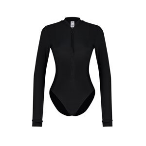 Trendyol Black Zippered Long Sleeve Regular Swimsuit