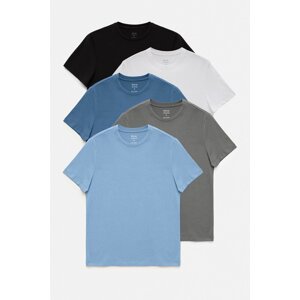 Avva Men's 5-pack 100% Cotton Crew Neck Standard Fit Regular Cut T-shirt