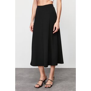 Trendyol Black Flared Maxi Stretch Knitted Skirt