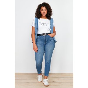 Trendyol Curve Dark Blue Super High Waist Skinny Jeans