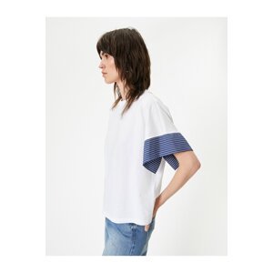 Koton T-Shirt Short Sleeve Slit Detailed
