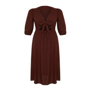 Trendyol Curve Brown A-line Woven Dress