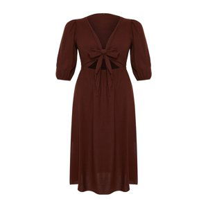 Trendyol Curve Brown A-line Woven Dress