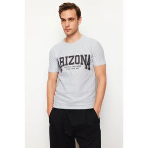 Trendyol White Regular/Normal Fit Textured Text Printed T-Shirt