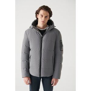 Avva Men's Gray Thermal Water Repellent Windproof Down Down Jacket