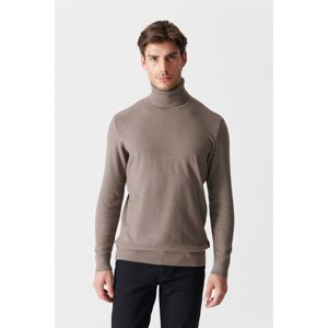 Avva Men's Mink Turtleneck Jacquard Sweater