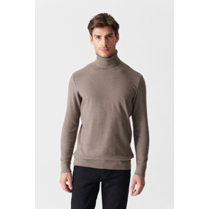 Avva Men's Mink Turtleneck Jacquard Sweater
