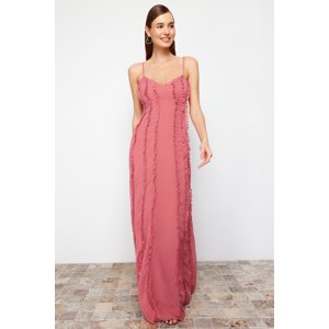 Trendyol Pale Pink Chiffon Long Evening Evening Dress