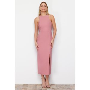Trendyol Dried Rose A-line Barbell Collar Woven Maxi Dress