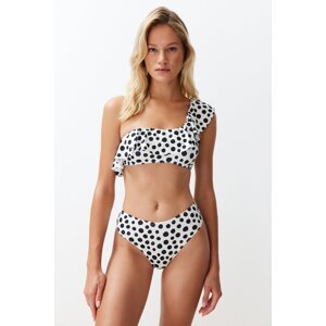 Trendyol Polka Dot High Waist Regular Bikini Bottom