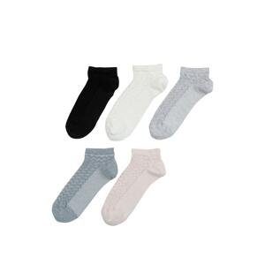 Polaris Wave Jacquard 5-Piece Ptk-w 2pr Multi Color Women's 5-Piece Booties Sock