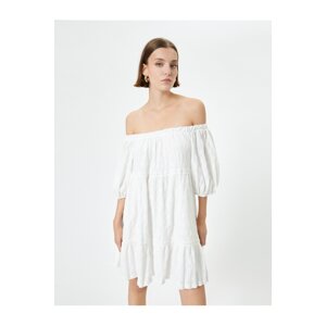 Koton Off The Shoulder Dress Mini Balloon Sleeve Flounce