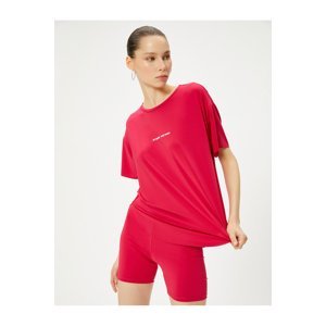 Koton Short Sleeve Sports T-Shirt Crew Neck Comfortable Fit Print Detailed