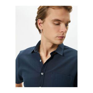 Koton Short Sleeve Shirt Slim Fit Classic Collar Buttoned Pocket Detailed