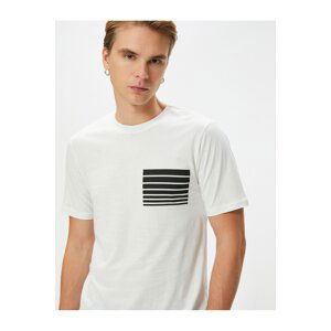 Koton Stripe Printed T-Shirt Crew Neck Slim Fit Short Sleeve Cotton