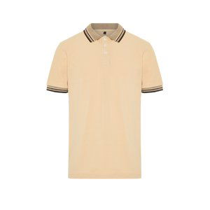 Trendyol Beige Slim/Fitness 100% Cotton Polo Neck T-shirt