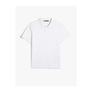 Koton Polo Neck T-Shirt Slim Fit Buttoned Short Sleeve