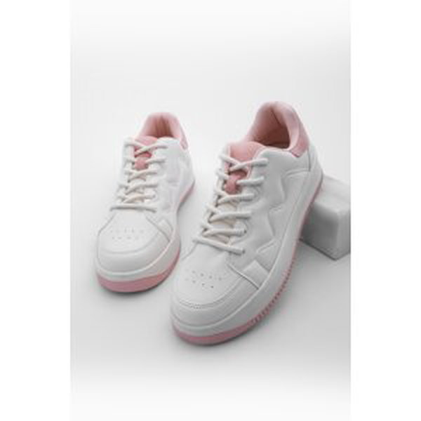 Marjin Women's Sneaker Colored Sole Lace Up Sneakers Ekef Pink