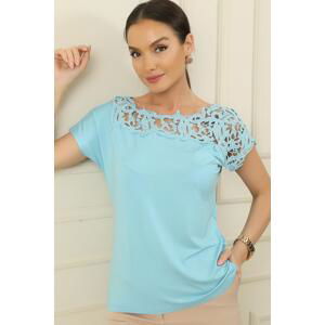 By Saygı Lace Boat Neck Blouse