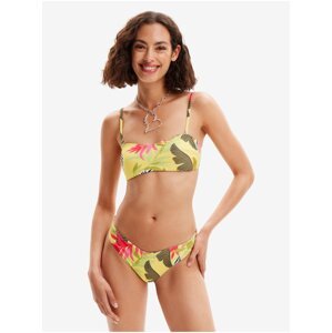 Women's Yellow Floral Tops Desigual Palms Top - Women