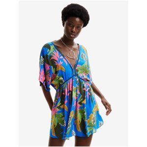 Blue Women's Floral Beach Dress Desigual Top Tropical Party - Women