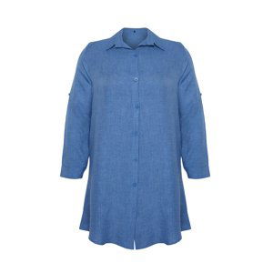 Trendyol Curve Blue Plus Size Shirt