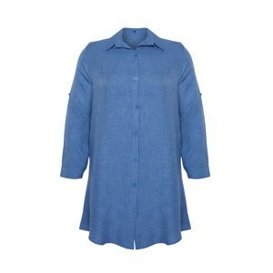 Trendyol Curve Blue Plus Size Shirt