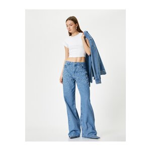 Koton Stone Jeans Wide Leg Pocket Standard Waist - Bianca Wide Leg Jeans