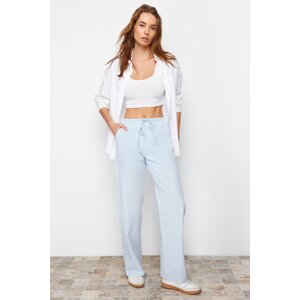 Trendyol Light Blue Elastic Waist Chambre High Waist Wide Leg Jeans