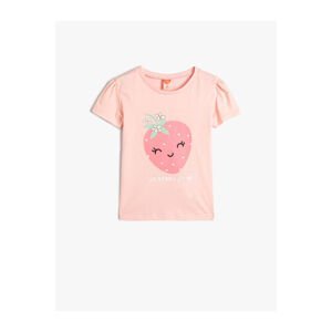 Koton Strawberry Printed T-Shirt Short Sleeve Crew Neck Cotton