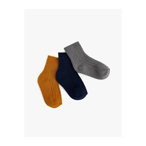 Koton 3-Piece Socket Socks Set Textured Multicolor