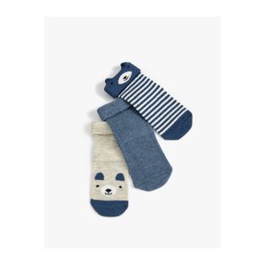 Koton 3-Piece Teddy Bear Patterned Socks Set