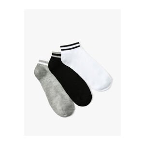 Koton 3-Pack of Booties Socks Multi Color Strip Detailed