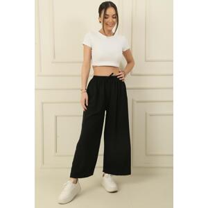 By Saygı Elastic Waist Palazzo Ayrobin Wide-Waist Trousers