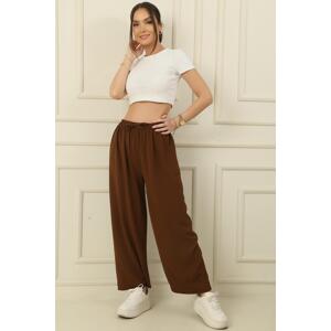 By Saygı Elastic Waist Palazzo Ayrobin Wide-Waist Trousers