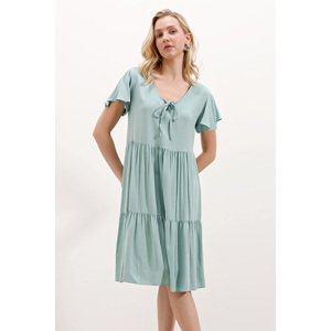 Bigdart 2352 Short V Neck Dress - D. Mint