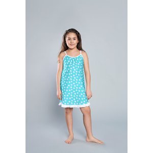 Alka shirt for girls with narrow straps - turquoise print