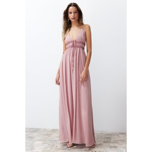 Trendyol Pale Pink Chiffon Long Woven Evening Dress