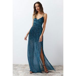 Trendyol Oil Shiny Long Evening Evening Dress